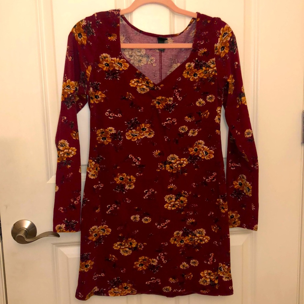 Floral Maroon Dress